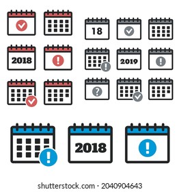 Calendar Icons. Event add delete progress