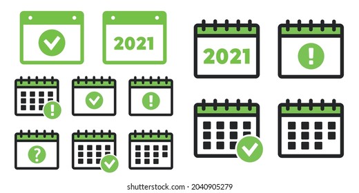 Calendar Icons. Event add delete progress