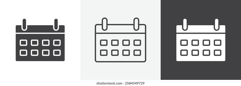 Calendar icons graphics pack vectors.