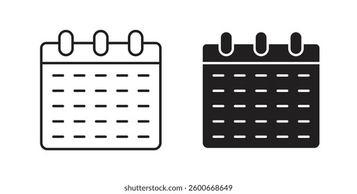Calendar icons graphics set vectors