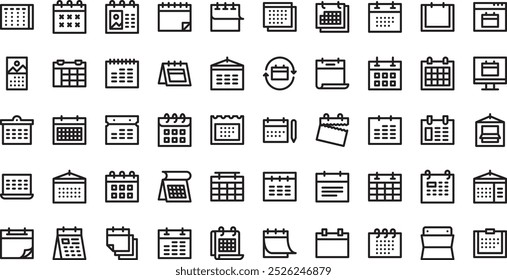 Iconos de calendario . Colección de iconos vectoriales de alta calidad con trazo editable. Ideal para Profesional y Proyectos Creativos.