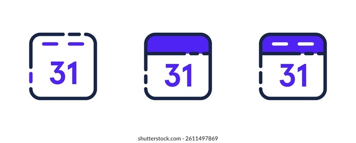 Calendar icons marking the end of the month, suitable for scheduling, time management, and event planning related design projects and social media posts.