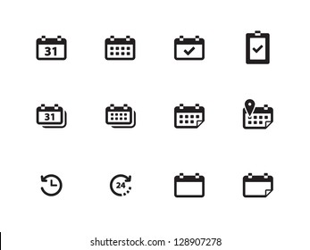 Calendar icons on white background. Vector illustration.