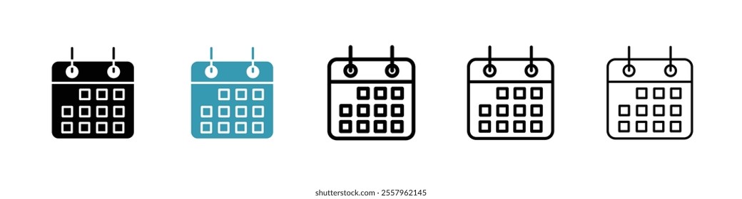 Calendar icons pack in black and blue.