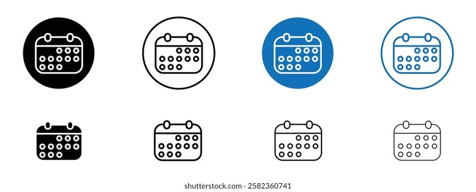 Calendar icons pack vectors for app and web ui designs
