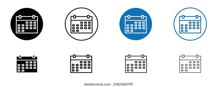 Calendar icons pack vectors for app and web ui designs