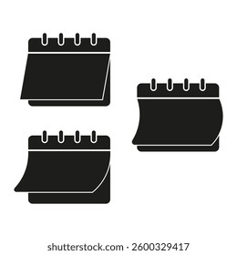 Calendar icons. Page flip vector. Date reminder symbol. Timely illustration.