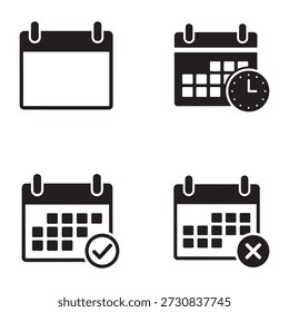 Iconos de calendario que representan la programación y la gestión del tiempo