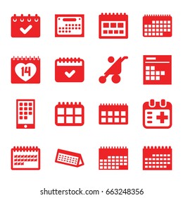 Calendar icons set. set of 16 calendar filled icons such as baby stroller, 14 date