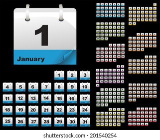 Calendar icons. Set 2015