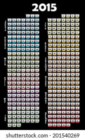 Calendar icons. Set 2015