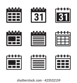 Conjunto de iconos de calendario.
