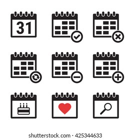 Calendar icons set.