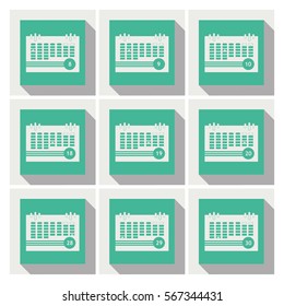 calendar icons set