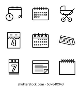 Calendar icons set.  