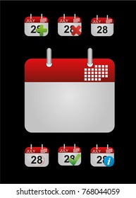 calendar icons set