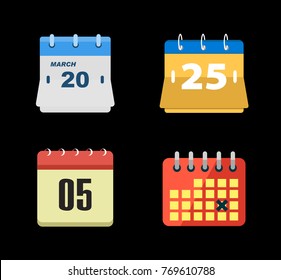 calendar icons set