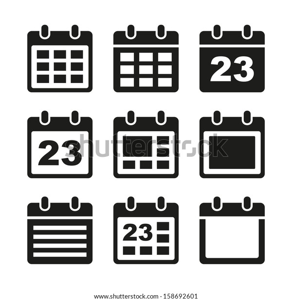 Calendar Icons Set Stock Vector Royalty Free 158692601