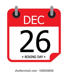 Calendar icons set. Boxing Day Vector illustration
