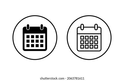 Calendar icons set. Calender sign and symbol. Schedule icon symbol