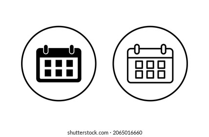 Calendar icons set. Calender sign and symbol. Schedule icon symbol