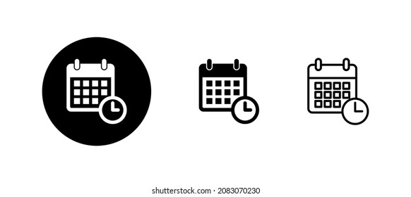 Calendar icons set. Calender sign and symbol. Schedule icon symbol