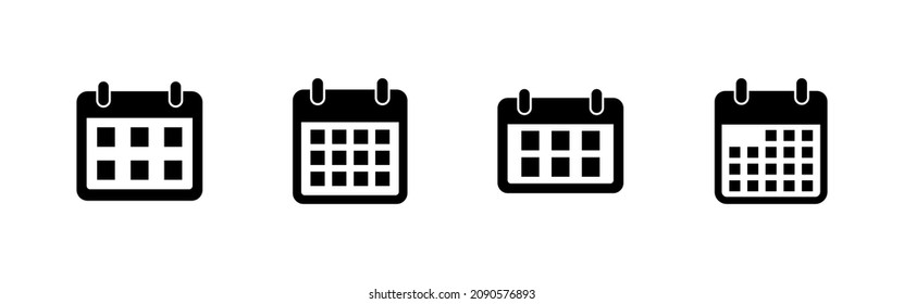 Calendar icons set. Calender sign and symbol. Schedule icon symbol