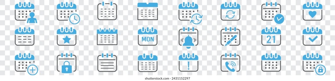 iconos de calendario establecer vector de línea