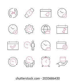 Calendar and Сlock icons set. Calendar and Сlock pack symbol vector elements for infographic web