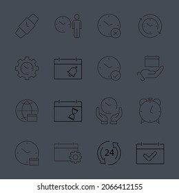 Calendar and Сlock icons set. Calendar and Сlock pack symbol vector elements for infographic web