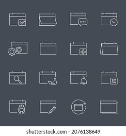 Calendar icons set. Calendar pack symbol vector elements for infographic web