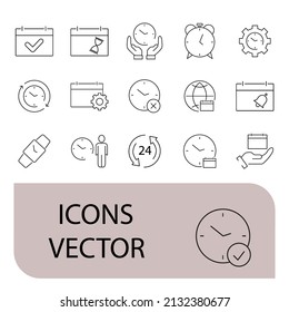 Calendar and Сlock icons set . Calendar and Сlock pack symbol vector elements for infographic web