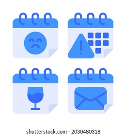 Calendar icons set. Perfect for website mobile app, app icons, presentation, illustration and any other projects.