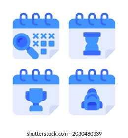 Calendar icons set. Perfect for website mobile app, app icons, presentation, illustration and any other projects.