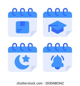 Calendar icons set. Perfect for website mobile app, app icons, presentation, illustration and any other projects.