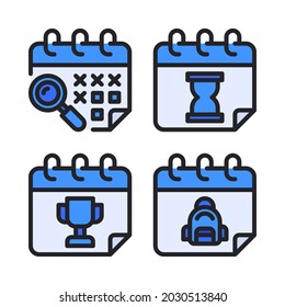 Calendar icons set. Perfect for website mobile app, app icons, presentation, illustration and any other projects.