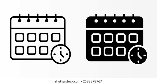 Calendar icons set. Schedule sign. for mobile concept and web design. vector illustration on white background