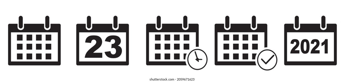 Calendar icons set. Calendar simple icon vector