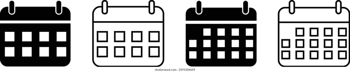 Calendar icons set. Calendar simple icon vector   season icon symbol flat of vector illustration 