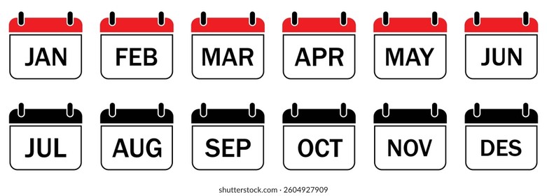 Calendar icons set. Calendar simple icon vector   season icon symbol flat of vector illustration 