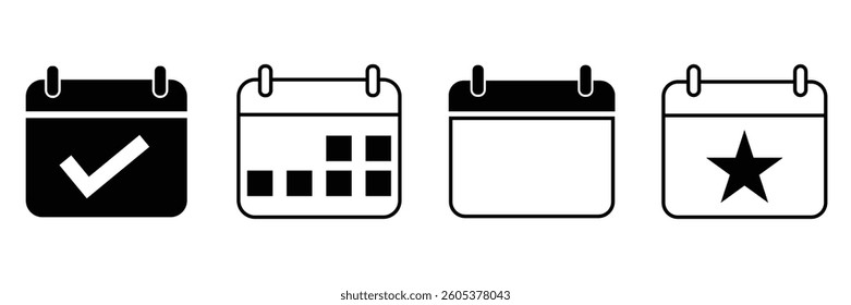 Calendar icons set. Calendar simple icon vector   season icon symbol flat of vector illustration 