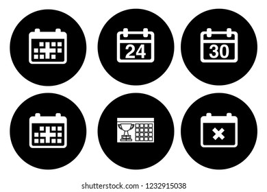 Calendar icons set - time & date sign, symbols and event reminder