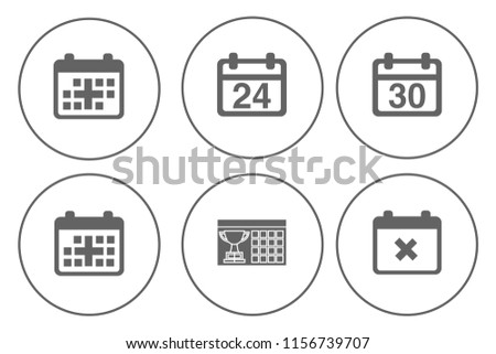 Calendar icons set - time & date sign, symbols and event reminder