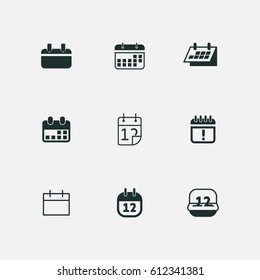 calendar icons set vector