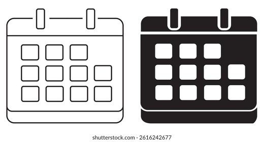 Calendar icons set, calendar vector icon, Calender symbol.