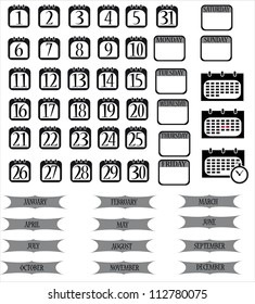 Calendar icons set. . Vector illustration  EPS8