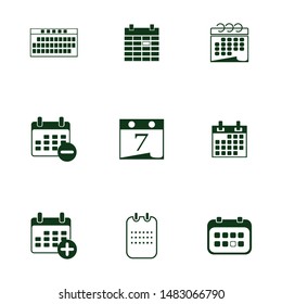 Calendar icons set. Vector illustration
