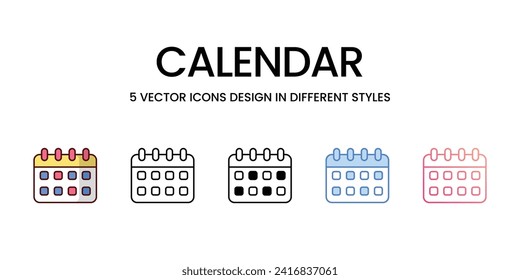 Calendar icons set vector illustration. vector stock,