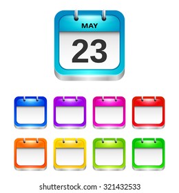 Calendar icons set. Vector illustration