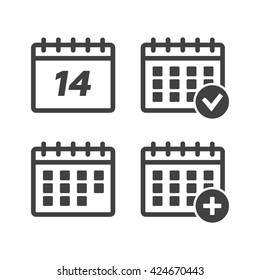 Calendar icons set vector illustration. Calendar black logo. Calendar icons sign eps10